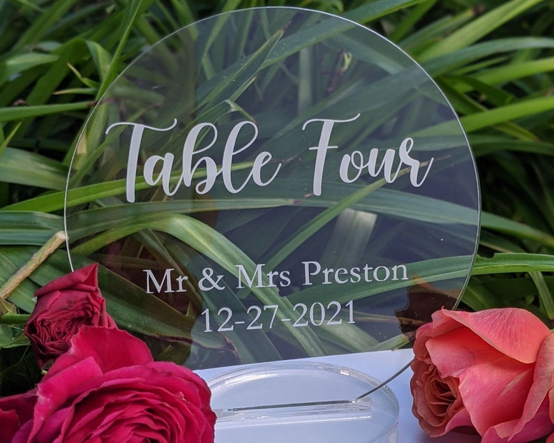 Acrylic Table Numbers